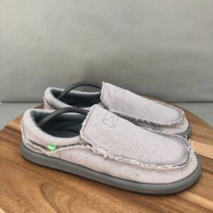Sanuk Mens Hemp Slip On Loafer Shoes Size 11 Casual Gray Comfort Cozy